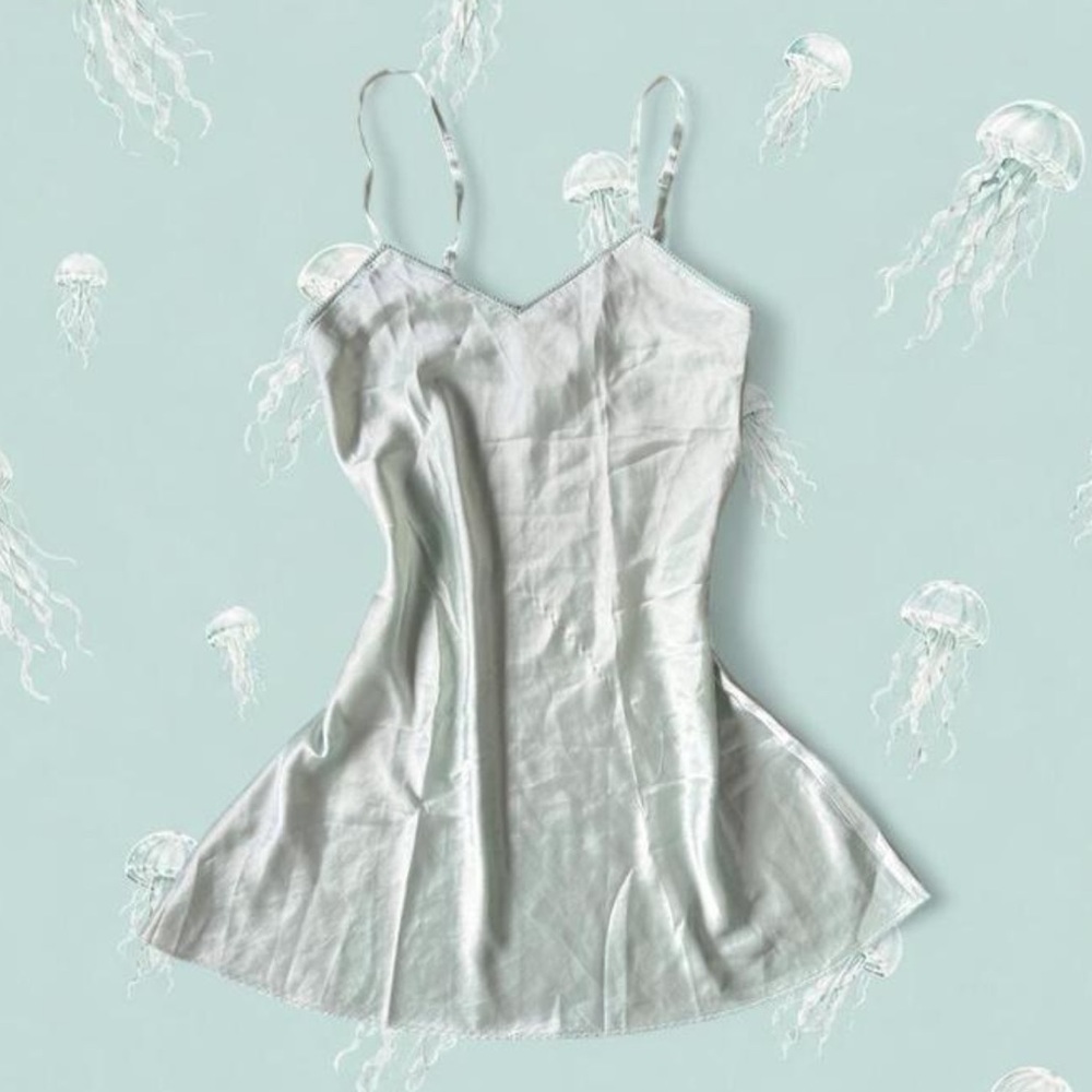 Etam Mint green Satin Slip dress